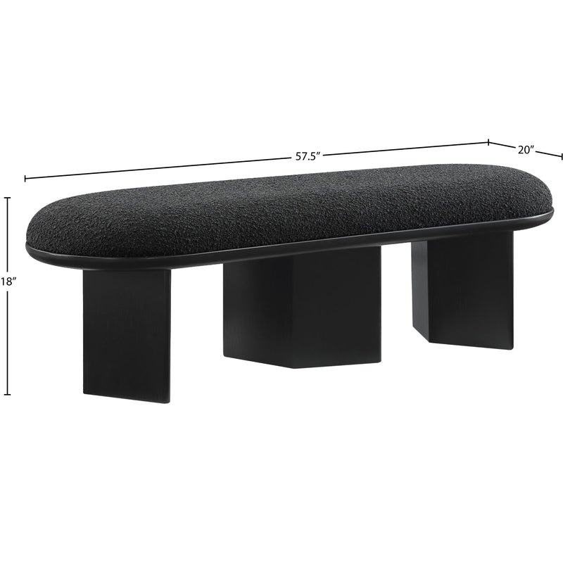 Meridian Wilshire Black Boucle Fabric Bench IMAGE 7