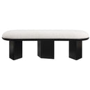 Meridian Wilshire Cream Boucle Fabric Bench IMAGE 4