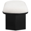 Meridian Wilshire Cream Boucle Fabric Bench IMAGE 5