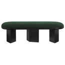 Meridian Wilshire Green Boucle Fabric Bench IMAGE 4