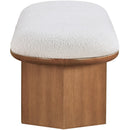Meridian Wilshire Cream Boucle Fabric Bench IMAGE 5