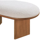 Meridian Wilshire Cream Boucle Fabric Bench IMAGE 6