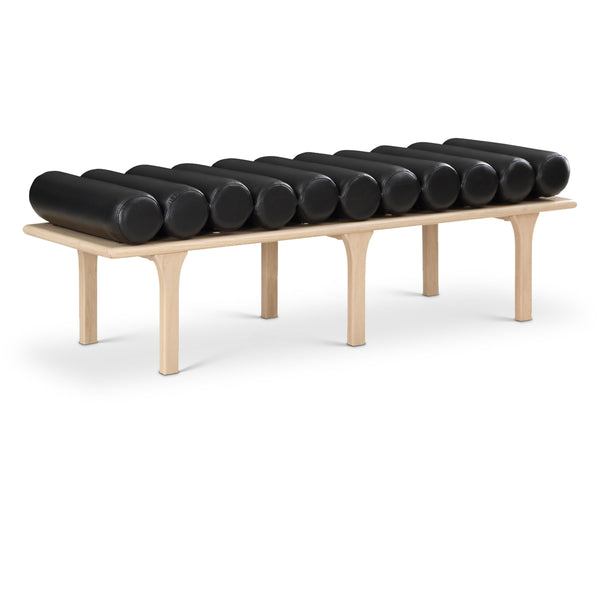 Meridian Landon Black Vegan Leather Bench IMAGE 1
