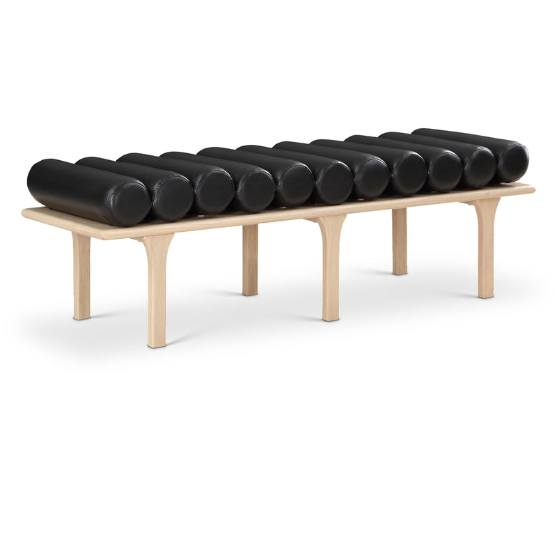 Meridian Landon Black Vegan Leather Bench IMAGE 1