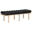 Meridian Landon Black Vegan Leather Bench IMAGE 3