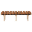 Meridian Landon Cognac Vegan Leather Bench IMAGE 4