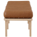 Meridian Landon Cognac Vegan Leather Bench IMAGE 5