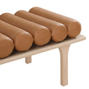 Meridian Landon Cognac Vegan Leather Bench IMAGE 6