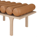 Meridian Landon Cognac Vegan Leather Bench IMAGE 7