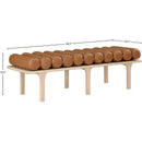 Meridian Landon Cognac Vegan Leather Bench IMAGE 8