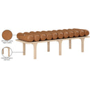 Meridian Landon Cognac Vegan Leather Bench IMAGE 9