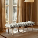 Meridian Landon Cream Vegan Leather Bench IMAGE 2