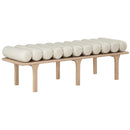 Meridian Landon Cream Vegan Leather Bench IMAGE 3