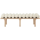 Meridian Landon Cream Vegan Leather Bench IMAGE 4