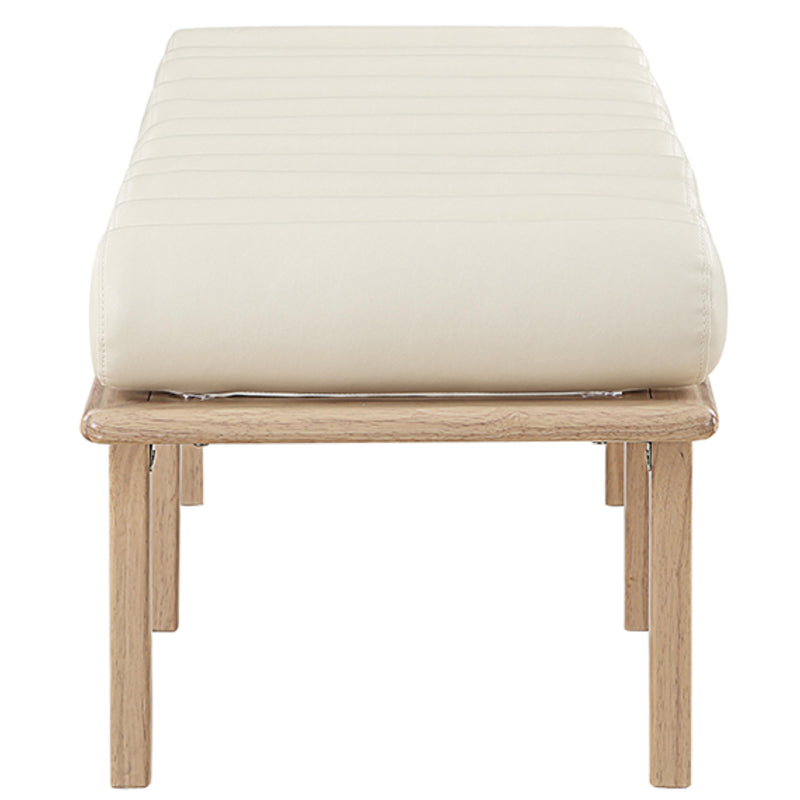 Meridian Landon Cream Vegan Leather Bench IMAGE 5