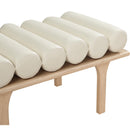Meridian Landon Cream Vegan Leather Bench IMAGE 6