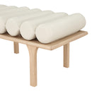 Meridian Landon Cream Vegan Leather Bench IMAGE 7