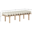 Meridian Landon Cream Vegan Leather Bench IMAGE 8