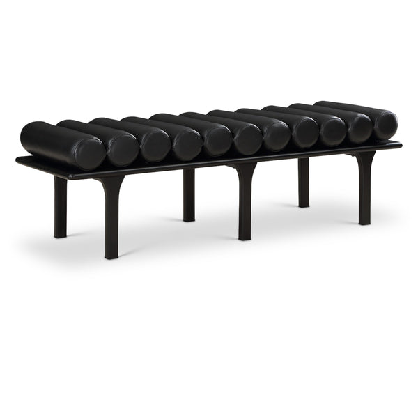Meridian Landon Black Vegan Leather Bench IMAGE 1