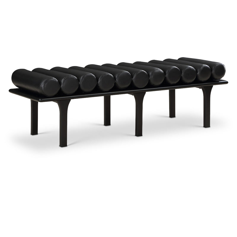 Meridian Landon Black Vegan Leather Bench IMAGE 1