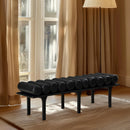Meridian Landon Black Vegan Leather Bench IMAGE 2