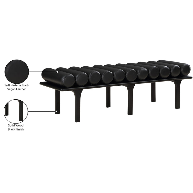 Meridian Landon Black Vegan Leather Bench IMAGE 9
