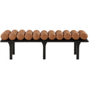 Meridian Landon Cognac Vegan Leather Bench IMAGE 4