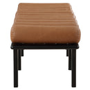 Meridian Landon Cognac Vegan Leather Bench IMAGE 5