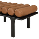 Meridian Landon Cognac Vegan Leather Bench IMAGE 7