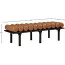 Meridian Landon Cognac Vegan Leather Bench IMAGE 8
