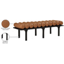 Meridian Landon Cognac Vegan Leather Bench IMAGE 9