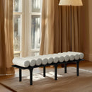 Meridian Landon Cream Vegan Leather Bench IMAGE 2