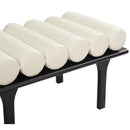 Meridian Landon Cream Vegan Leather Bench IMAGE 6