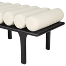 Meridian Landon Cream Vegan Leather Bench IMAGE 7