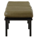 Meridian Landon Olive Green Vegan Leather Bench IMAGE 5