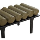 Meridian Landon Olive Green Vegan Leather Bench IMAGE 6