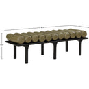 Meridian Landon Olive Green Vegan Leather Bench IMAGE 8