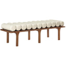 Meridian Landon Cream Vegan Leather Bench IMAGE 3