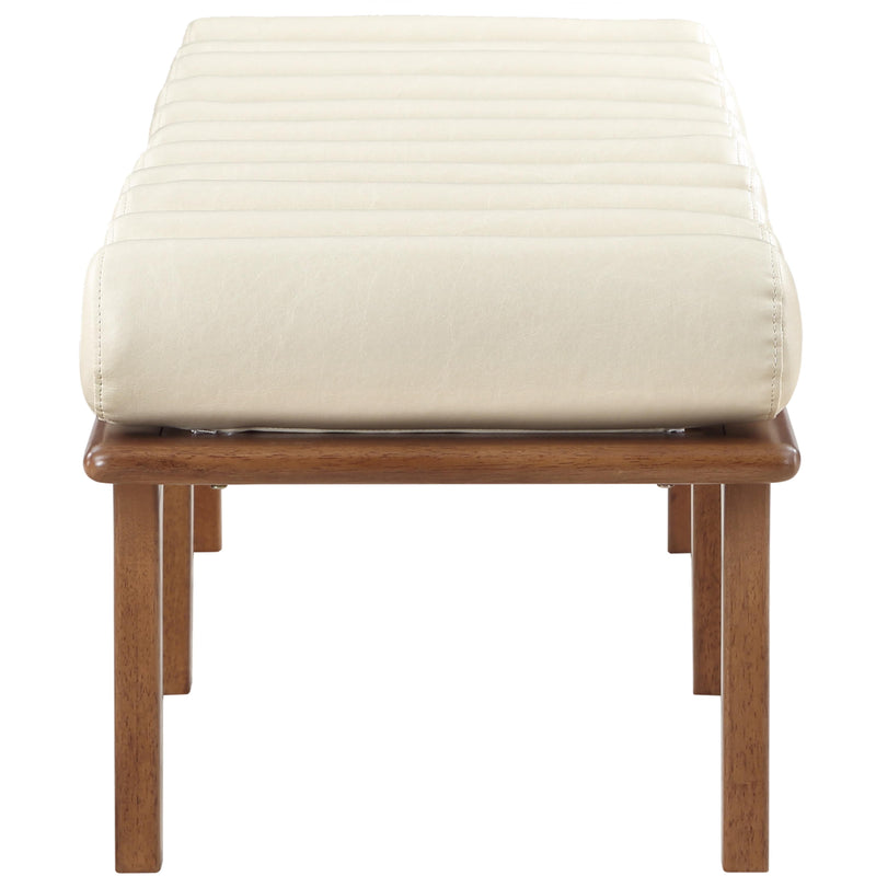 Meridian Landon Cream Vegan Leather Bench IMAGE 5