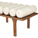 Meridian Landon Cream Vegan Leather Bench IMAGE 7