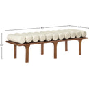 Meridian Landon Cream Vegan Leather Bench IMAGE 8