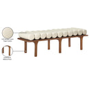 Meridian Landon Cream Vegan Leather Bench IMAGE 9