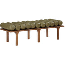 Meridian Landon Olive Green Vegan Leather Bench IMAGE 3