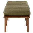 Meridian Landon Olive Green Vegan Leather Bench IMAGE 5