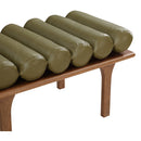 Meridian Landon Olive Green Vegan Leather Bench IMAGE 6