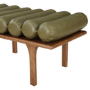 Meridian Landon Olive Green Vegan Leather Bench IMAGE 7