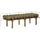 Meridian Landon Olive Green Vegan Leather Bench IMAGE 8