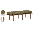 Meridian Landon Olive Green Vegan Leather Bench IMAGE 9
