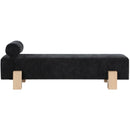 Meridian Edison Black Chenille Fabric Bench IMAGE 4