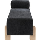 Meridian Edison Black Chenille Fabric Bench IMAGE 5